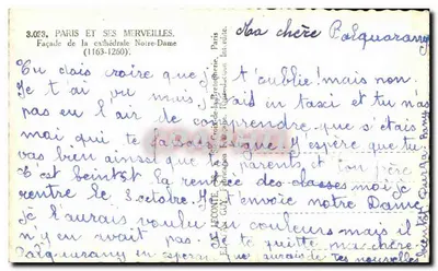 Notre-Dame de Paris — Fachada (1163-1260) — Édition Guy, Paris — Verso