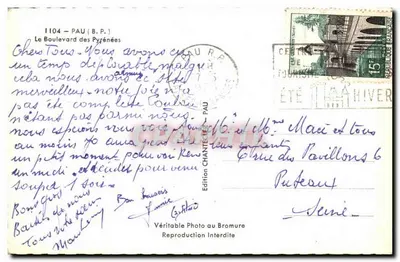 Boulevard des Pyrénées — Pau — Wydawnictwo Chantecler — Rewers