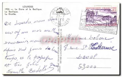 Lourdes — Bazylika i Jaskinia — Wyd. Gép. Poulanc — Rewers