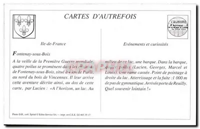 Fontenay-sous-Bois — Restaurante da Porta Amarela — E.M. — n° 6531 — Verso