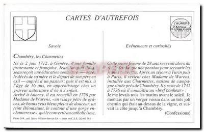 Chambéry — Les Charmettes — Mieszkanie J.-J. Rousseau i pani de Varenns — ND — Rewers
