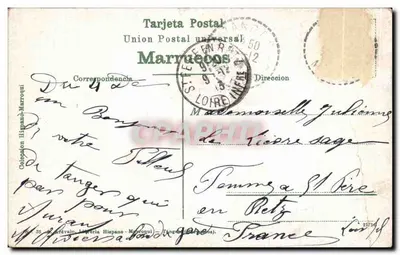 Tanger — Porta da Kasbah — Union Postal Universal — Verso