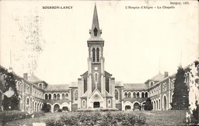 Bilhete postal antigo Bourbon Lancy L Hospice d Aligre La Chapelle