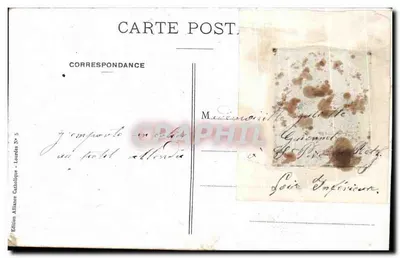 Stara pocztówka Lourdes La Ststue de Sl Michel La Croix des Bretons — Rewers