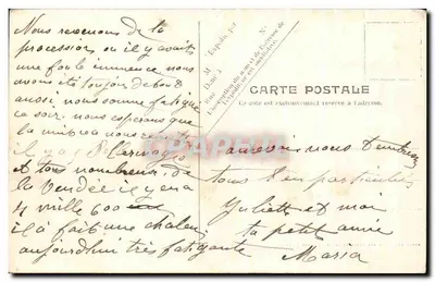 Lourdes — Il Forte e il Ponte del Gave — V.P. Parigi. No. 16 — Verso