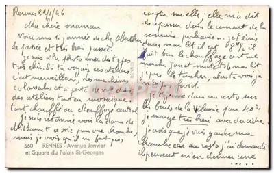 Rennes — Plac Pałacu Świętego Jerzego — widok z balkonu — wydawca Loïc — Rewers