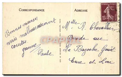 Bourges - Ogród Starego Pałacu Urzędu Miasta i Katedra - ND — Rewers