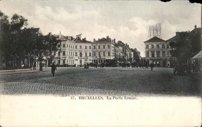 Bilhete postal antigo Bruxelas A Porta Louise