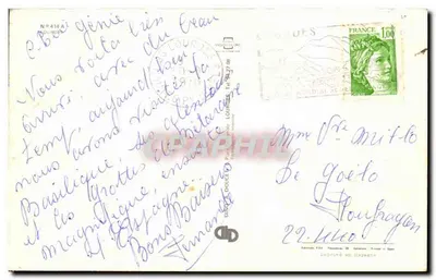 Pomyśl o Lourdes — Stara pocztówka n°414A — wydawca D. DODICE — Rewers