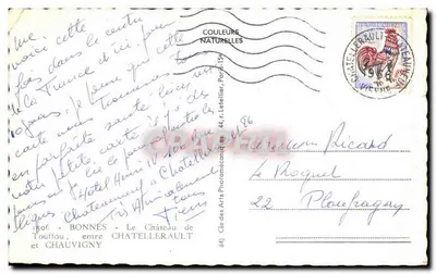 Castelo de Touflou — entre Bonnès e Châtellerault — Cie des Arts Photomécaniques, n°64 — Verso