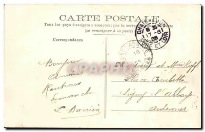 Châteaudun — Most St-Médard i Zamek — wydawca anonimowy, numer seryjny nie widoczny — Rewers