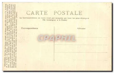 Capilla del Castillo de Vincennes — el Oratorio donde se encuentra el Sepulcro del Duque de Enghien — editor F. C. C. F. — Reverso