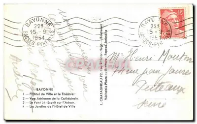 Bayonne — Souvenir de Bayonne — Editeur Elcé — Verso