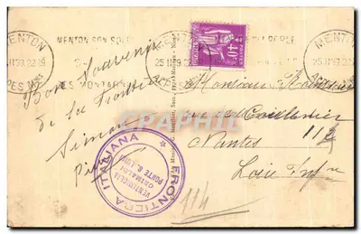 Menton - Publiczny Ogród i Góry św. Agnieszki — Munier n°232 — Rewers