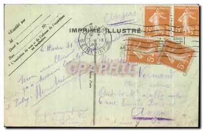 Tarjeta postal antigua Le Havre Vista de París en el muelle de marea Buque de vapor — Reverso