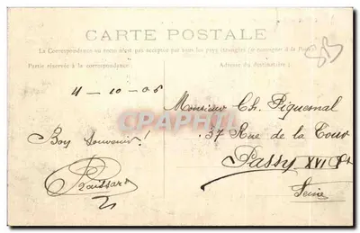Caen — Szkoła i Katedra Świętego Etienne — L. D. — Rewers