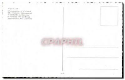 Venecia — Monumento al Colleoni — editor G. Carpiano & C.°, n° 40 A — Reverso