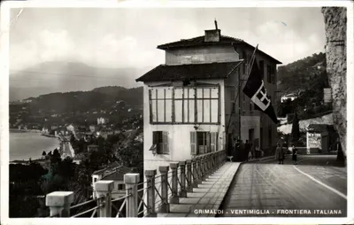 Stara pocztówka Grimaldi Ventimiglia Granica Włoska
