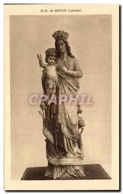 N.-D. de Maylis (Landes) — estátua da Virgem com o Menino — editor L. Debabatque