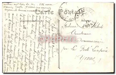 Stara pocztówka Chateauroux Zamek Raoul i miasto — Rewers