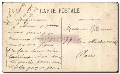 Stara pocztówka Bordeaux Gloria Victis i Tour Pey Berland — Rewers