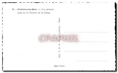 Plombières-les-Bains — Vista generale presa dalla Terrasse de la Vierge — C.A.P., 44, rue Letellier, Parigi — Verso