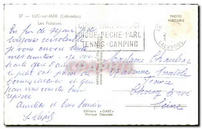 As Falésias — Luc-sur-Mer (Calvados) — Edições Gaby — Verso