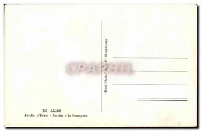 Jardim de Ensaios — Argélia — editor C.A.P. Strasbourg — Verso