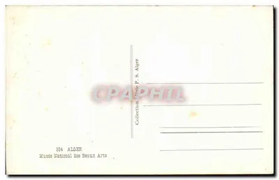 Museu Nacional das Belas Artes — Argélia — Coleção P. S. Alger — Verso