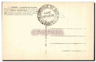 Lourdes — Het Gouffre van Lourdes — Prehistorische station — Achterkant