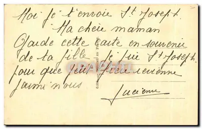 São José e o Menino Jesus — ilustração religiosa — editor desconhecido — Verso
