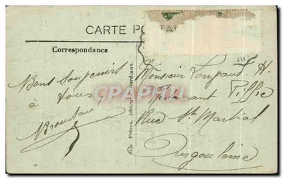 Stara pocztówka Arcachon Nowe ogrody Plac Thiers i du grand Hôtel — Rewers