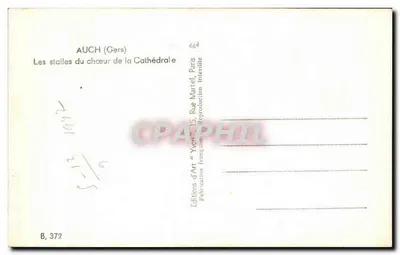 Auch (Gers) — Stale chórzańskie katedry — Wydawnictwo Sztuki 'Yvon', Paryż — Rewers