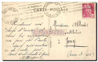 Châteaudun — Entrata del Castello — Fototipo L. A. - Châteaudun — Verso