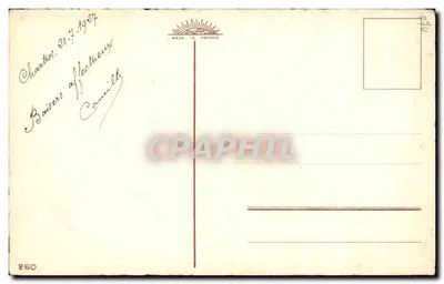 Pejzaż wiejski z domem i kwiatami — 1927 — wydawca BOUNDON, n° 260 — Rewers