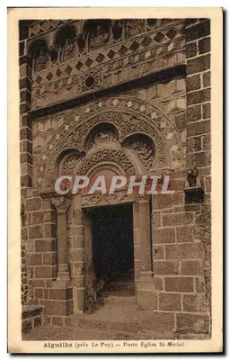 Aigouilhe (próximo a Le Puy) — Porta da Igreja de São Miguel — editor ARGRA Toulouse