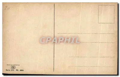Kobieta obok kwitnącego czereśniaka — Photochromie — seria 275 nr 4884 — Rewers