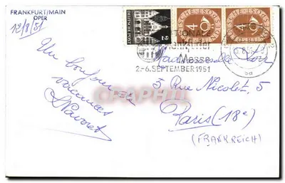 Opéra de Francfort — vue de la façade principale — éditeur STADT FRANKFURT AM MAIN, n°09 — Rewers