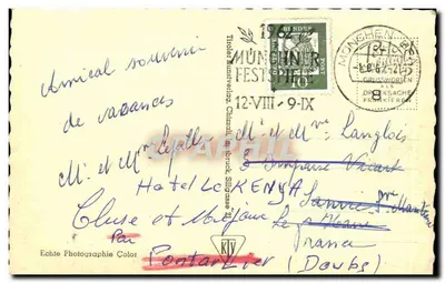 Lindenberg i.T. 514m — widok panoramiczny wsi i góry — Thioder Kunstdruckerei, nr 3955 — Rewers