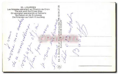 Lourdes — Ścieżka Krzyża — wyd. A. Doucel, pl. Rayamale-Lourdes 'AS DE COEUR' n°52 — Rewers
