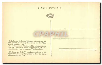 Bruxelas — A Igreja N.-D. da Vitória — P.I.B. — Verso