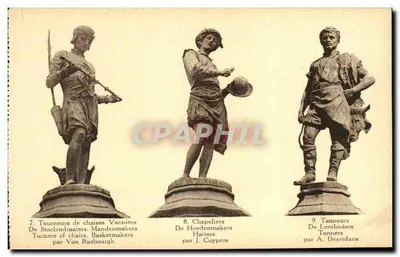 Bilhete postal antigo Bruxelas Fabricantes de cadeiras de vime Fabricantes de cestas Fabricantes de couro Bélgica