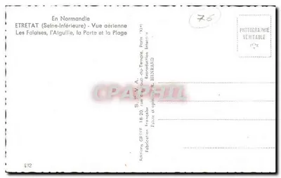 Etretat — Les Falaises, l'Aiguille, la Porte et la Plage — Éditions R. Henrard — Verso