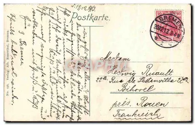 Bremen. Weserpartie an der Schlachte. Reisbörse. — Verso