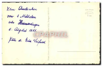 Heimerdingen i. Strokgäu — kościół i domy z cegły z drewna — Graph. Kunst- und Verlagsanstalt Weber & Co., Stuttgart — Rewers