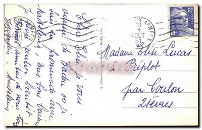 Baden-Baden — Altes Schloß — E. Schwelle, Baden-Baden — Rewers