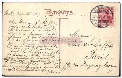 Berlijn — Uitzicht op de Kaiser-Wilhelm-brug en de kathedraal — uitgever niet geïdentificeerd — Achterkant