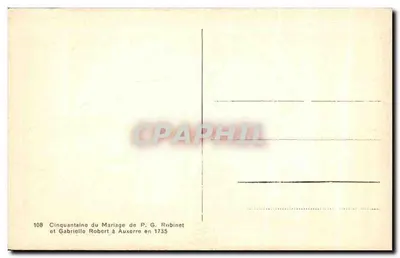 Cinquantaine ślubu P. G. Rubinet i Gabrielle Robert w Auxerre w 1735 — Cl. G. Harry Ed. — n° 108 — Rewers
