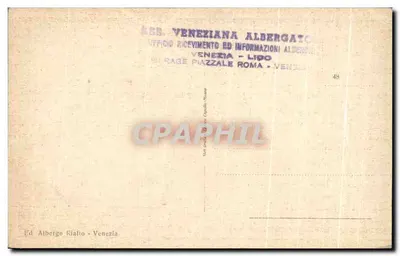 Wenecja - Balcon na Wielkim Kanale — Wyd. Albergo Rialto - Wenecja — Rewers