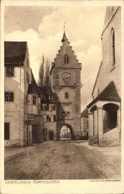 Schöyern-Barfussertor — vista do portal com relógio — editor A. Schoyern
